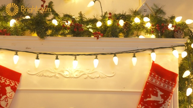 Brightown C9 Christmas Lights Outdoor, 114FT 150 LED Warm White